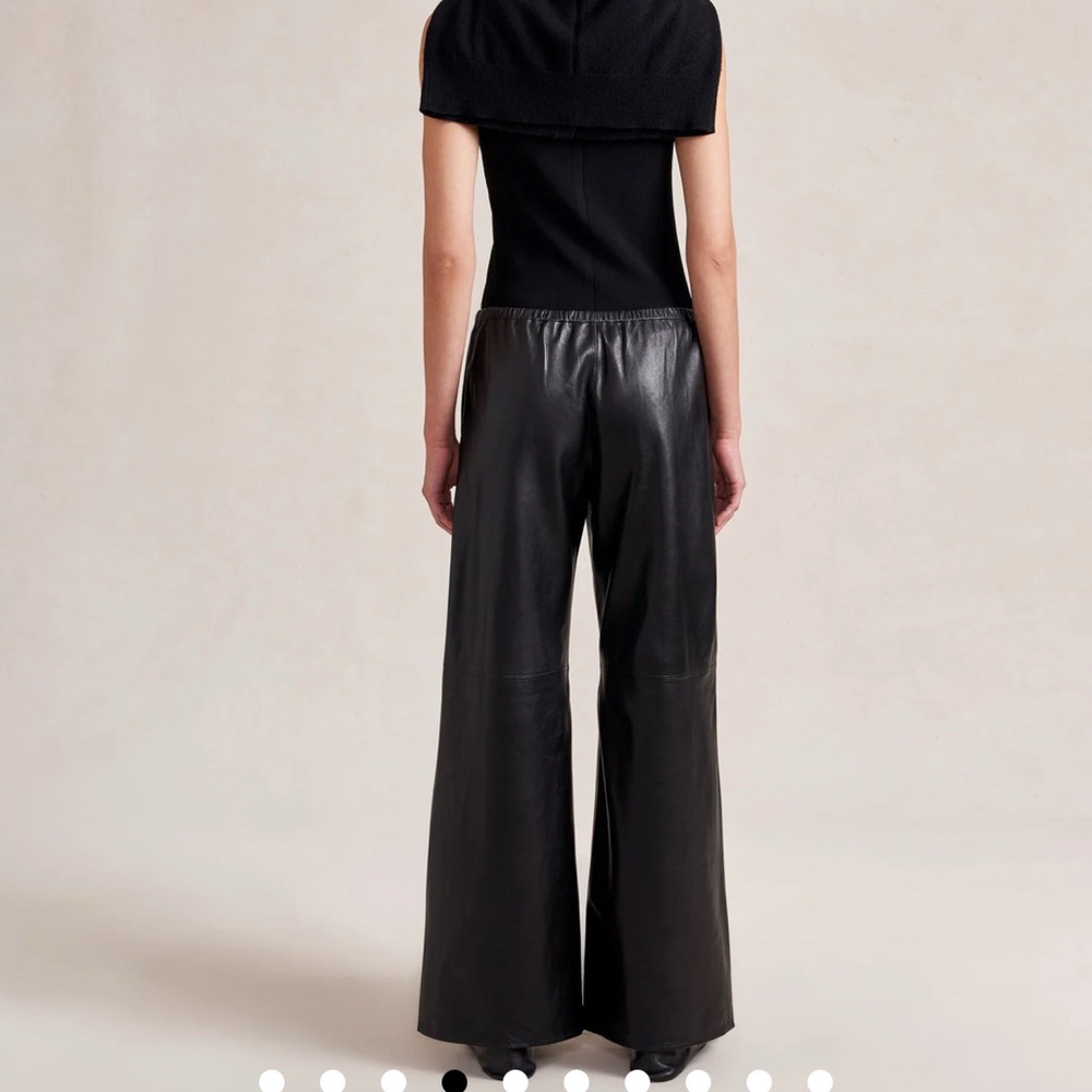 NWT La Ligne Black leather Colby pants - Picture 3 of 6